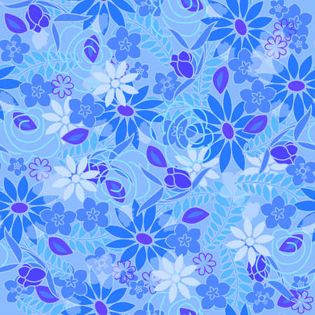 Seamless beautiful flower pattern. Vector illustration on fabric, wallpaper, wrapping wrapper.のイラスト素材