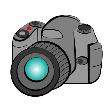 Entry level DSLR camera isolated on white background.のイラスト素材