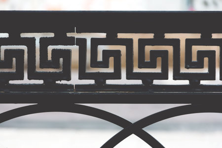 Part of the urban decorative metal fence.