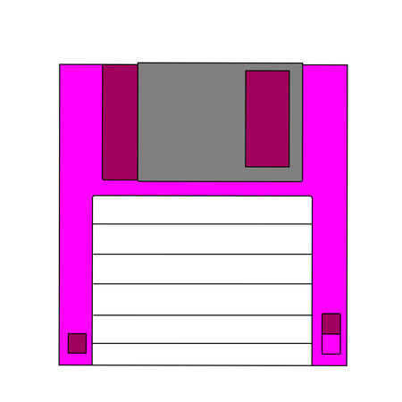Three inch floppy disk for storing files on a white background.のイラスト素材