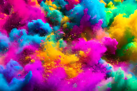 Abstract colorful background with explosion effect. 3d rendering, 3d illustration.の写真素材
