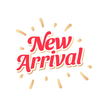 New arrival. Vector handwritten lettering. Template for card, poster, banner, print for t-shirt.のイラスト素材