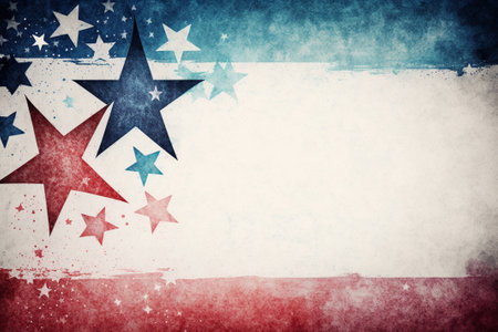 Grunge American flag background with space for text or image.の素材
