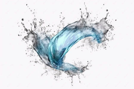 Blue water splash isolated on white background. Abstract watercolor background.の素材