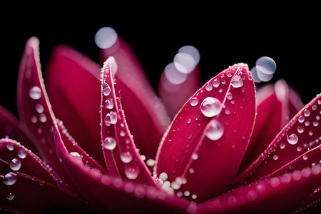 Beautiful pink chrysanthemum flower with dew drops close upの素材