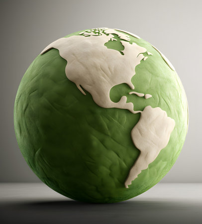 earth globe with map of Africa and europe isolated on white backgroundの素材