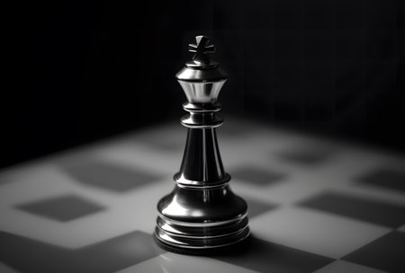 Chess business concept, leader & success,black and white imageの素材