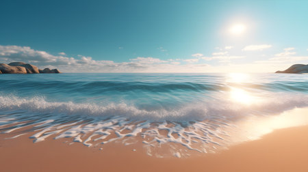 Beautiful seascape with sand and seaの素材