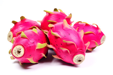 Dragon fruit isolated on white background cutout. Healthy food concept.の素材