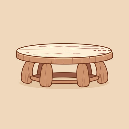 Wooden table isolated on white background. Vector illustration in cartoon style.のイラスト素材