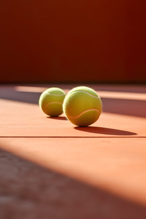 Tennis ball on the tennis court. Shallow depth of fieldの素材