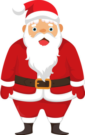 Cute santa Claus in a red suit and hat vectorのイラスト素材