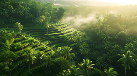 Rice terraces in Bali island, Indonesia. Bali is one of the most beautiful places in the worldの素材