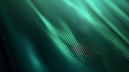 Beautiful green perforated mesh fabric holes backgroundの素材