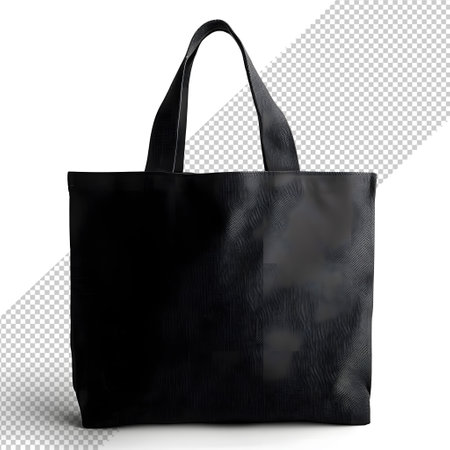 Black fabric bag PNGの素材