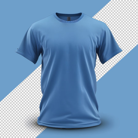 Blank Blue T Shirt Mockup PNGの素材
