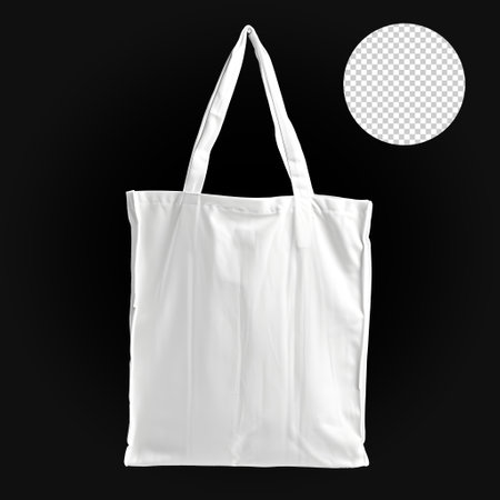 White fabric bag mockup PNGの素材