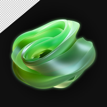 Abstract green wavy shape PNGの素材
