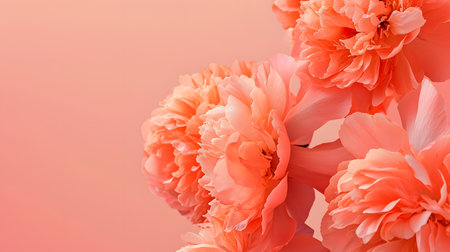 Beautiful peach fuzz peony flowers colors of the year 2024の素材