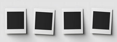 Blank photo frames isolated on white backgroundの素材