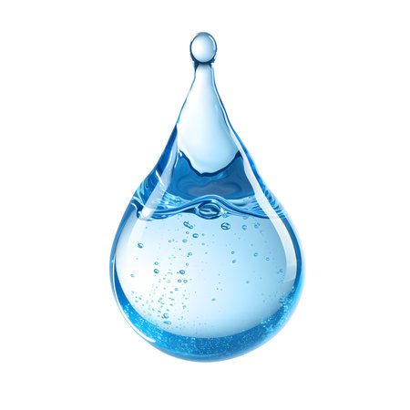 Water drop isolated on white backgroundの素材