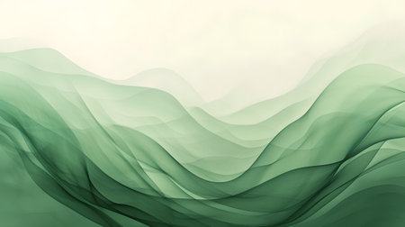 abstract green background with smooth linesの素材