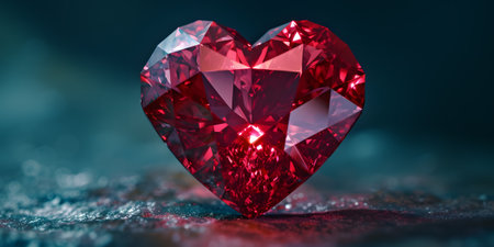 Valentines day background with diamond heart shapeの素材