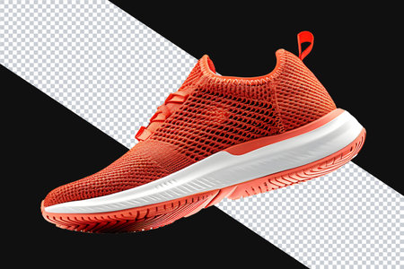 Orange running shoe isolated PNGの素材