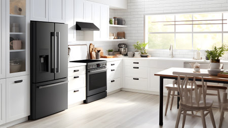 Modern white kitchen interior designの素材