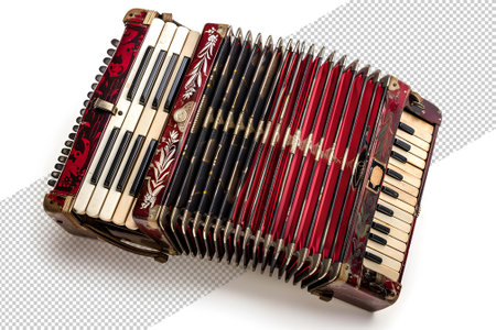 Old accordion isolated transparent backgroundの素材