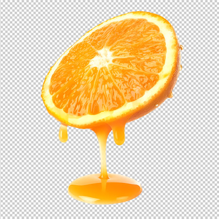 Slice of orange on transparent backgroundの素材
