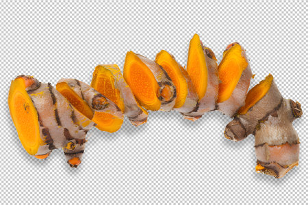 Turmeric root slice curcuma longa PNGの素材