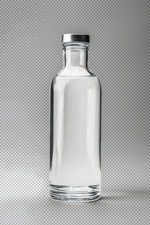 Transparent glass bottle transparent backgroundの素材