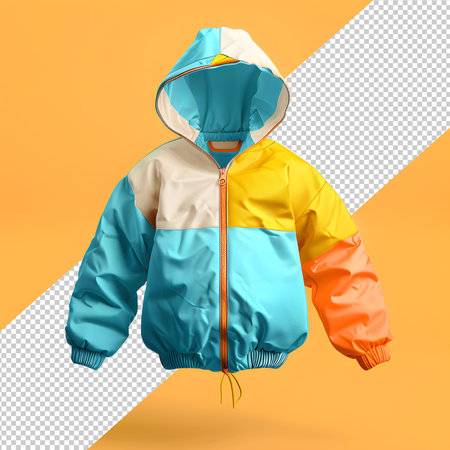 Floating realistic detailed jacket isolated on transparent backgroundの素材