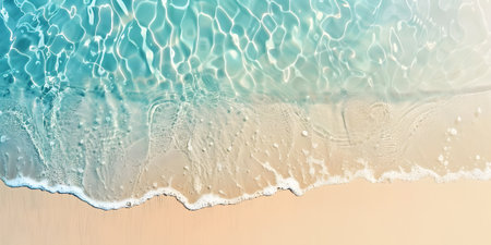 Soft wave of the sea on the sandy beach. Summer background.の素材