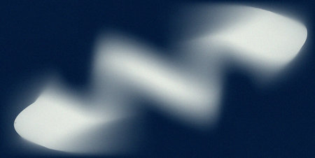 A digital abstract image of white swirls of light against a dark navy blue background.
