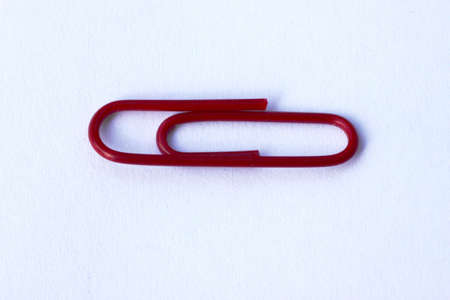 Red paper clipの写真素材