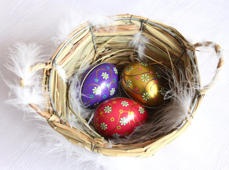 Easter basket with eggs