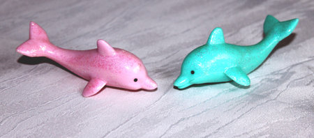 Two dolphins playing figuresの写真素材