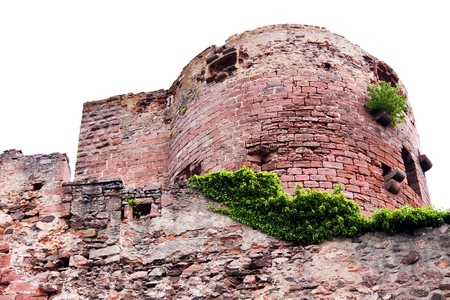 medieval castle of red sandstoneの写真素材