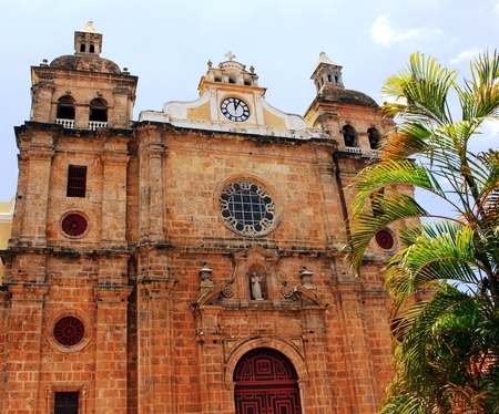 Houses and facades in Cartagena de Indiasの写真素材