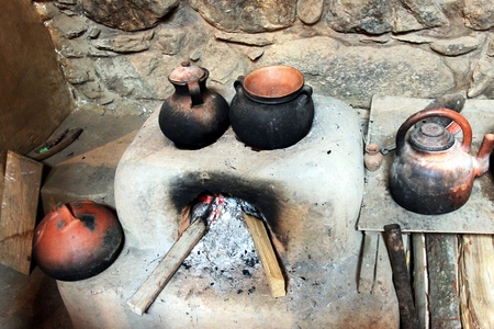 Cooking place in the Inca homeの写真素材