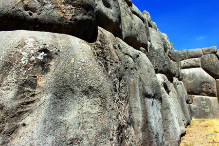 Inca ruin SacsayhuamÃ¡n near Cuscoの写真素材