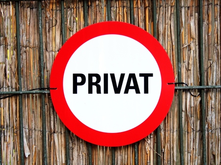 Please note private sphereの写真素材