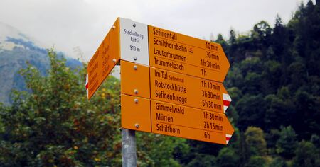 Hiking in the Swiss mountainsの写真素材