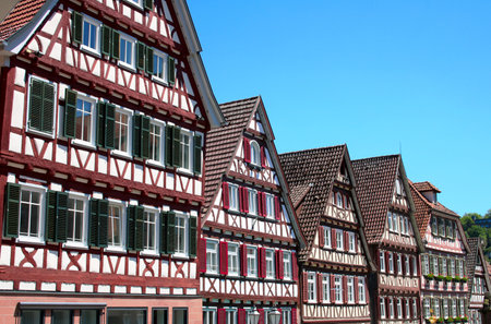 Half-timbered houses in Petite France, Strasbourg, Alsace, Franceの写真素材