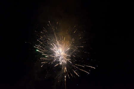 Fireworks in the night against black backgroundの写真素材