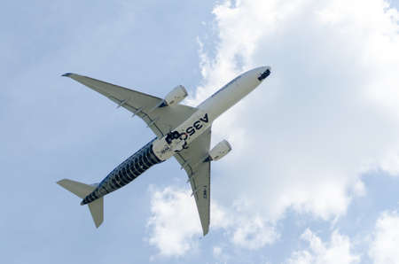 Berlin SchÃ¶nefeld, Germany, June 03. 2016.; Airbus A350 - 900 XWB at the ILA in Berlin Schoenfeldのeditorial素材
