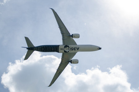 Berlin SchÃ¶nefeld, Germany, June 03. 2016.; Airbus A350 - 900 XWB at the ILA in Berlin Schoenfeldのeditorial素材