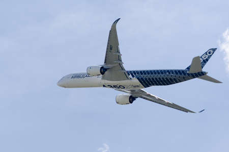 Berlin SchÃ¶nefeld, Germany, June 03. 2016.; Airbus A350 - 900 XWB at the ILA in Berlin Schoenfeldのeditorial素材